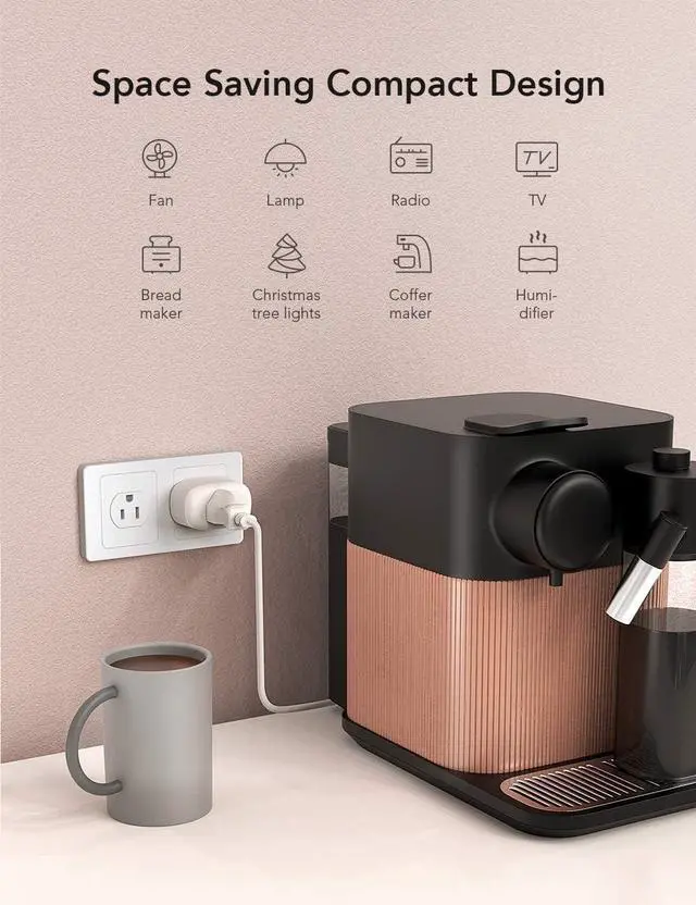 Alt view image 3 of 7 - nooie Bluetooth Smart Plug, WiFi Mini Smart Outlet, Remote/Voice Control, Compatible with Alexa Google Home, Schedule Timer, Child Lock, ETL Certified, 2.4G (2 Packs)