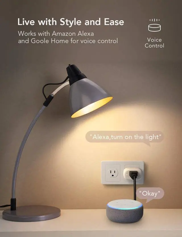 Alt view image 4 of 7 - nooie Bluetooth Smart Plug, WiFi Mini Smart Outlet, Remote/Voice Control, Compatible with Alexa Google Home, Schedule Timer, Child Lock, ETL Certified, 2.4G (2 Packs)