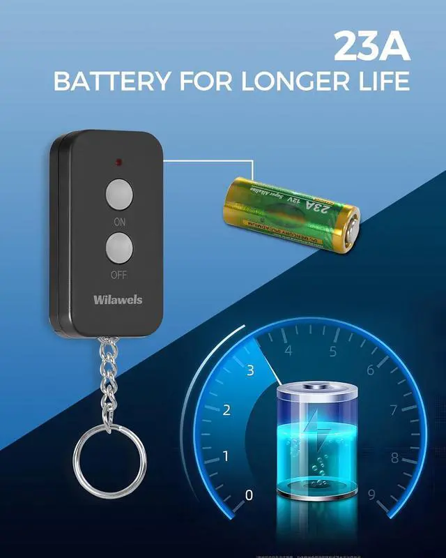 Alt view image 5 of 7 - Remote Control Outlet Plug Wireless On Off Power Switch, Black Remote Light Switch Wireless for Lamp, Light, Fan, Programmable, Compact and Portable, 100ft RF Range, FCC Certified, Battery Included