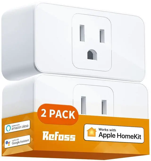Main image of Refoss Smart Plug WiFi Outlet Work with Apple HomeKit, Siri, Alexa, Google Home, Smart Socket with Timer Function, Remote Control, No Hub Required, 15A, 2 Pack