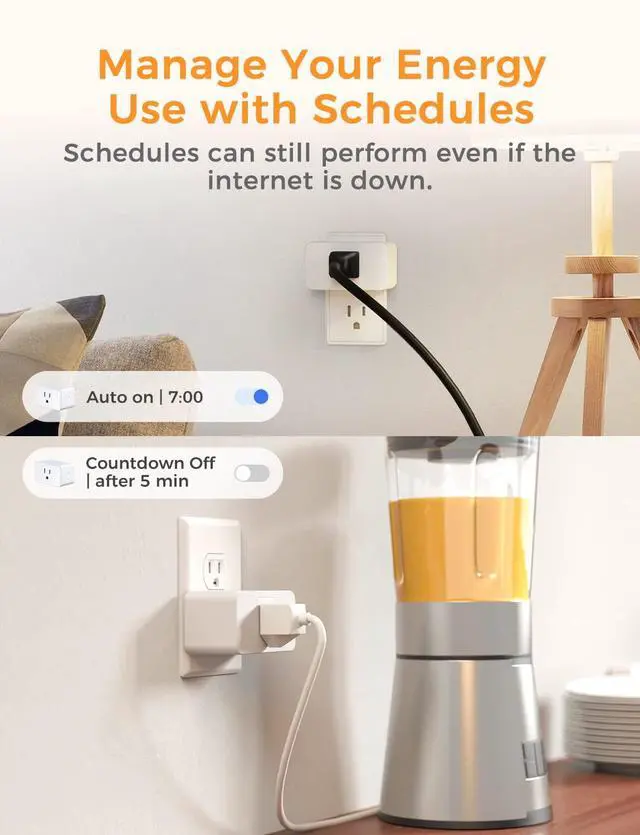 Alt view image 4 of 6 - Refoss Smart Plug WiFi Outlet Work with Apple HomeKit, Siri, Alexa, Google Home, Smart Socket with Timer Function, Remote Control, No Hub Required, 15A, 2 Pack