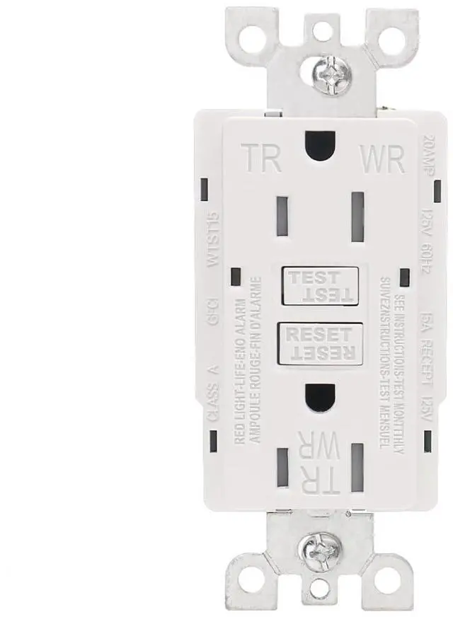 Main image of Baomain GFCI Outlet Receptacle 15Amp. 120VAC 60Hz Weather-Resistant, Ground Fault Circuit Interruptor, GFI UL&CUL Listed White