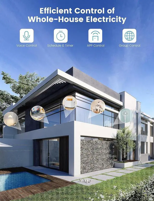 Alt view image 3 of 7 - Smart Plug 5GHz, EIGHTREE Smart Plug Compatible with Alexa & Google Home, 5GHz & 2.4GHz WiFi Compatible, Alexa Smart Socket with Remote Control & Timer Function, No Hub Required (ET05)