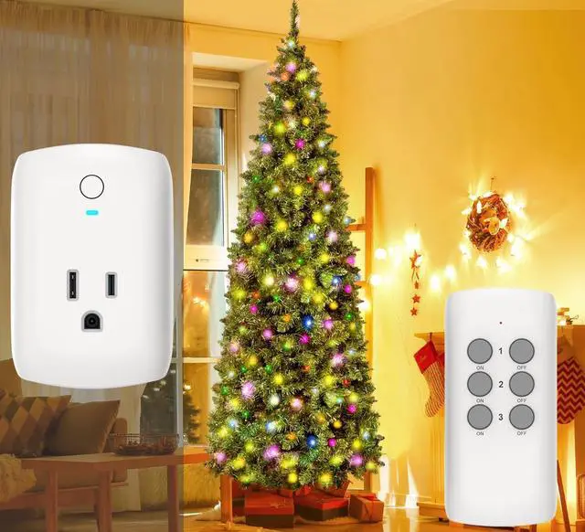 Alt view image 5 of 5 - TEKLECTRIC Indoor Remote Control Outlet with 1 Grounded Plugs, 80 FT Range Wireless Outlet for Fans, Electrical Devices, Christmas Lights - 1875 Watt 15A Heavy Duty (1 Remote 3 Receivers)