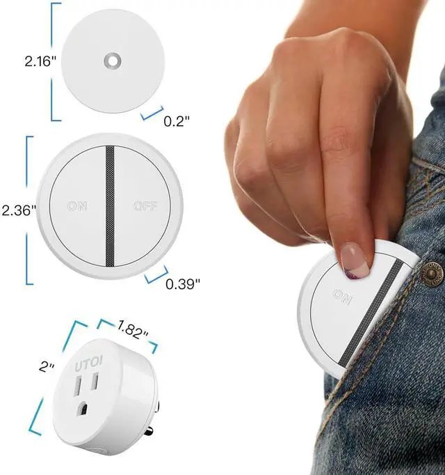 Alt view image 7 of 7 - Wireless Remote Control Outlet Plug with Remote Switch, 15A Remote Outlet Switch, 656ft RF Range Remote Control for Indoor Lights, Garbage Disposal, Appliances, Expandable, White