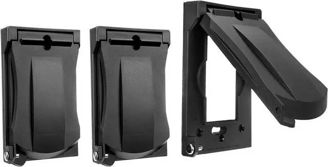 Main image of [3 Pack] BESTTEN Outdoor Outlet Cover for GFCI and Decor Receptacle, Weather Proof, Vertical/Horizontal Auto-Closing Lid, UL Listed, Black, H4.65 x W2.87 x D0.71