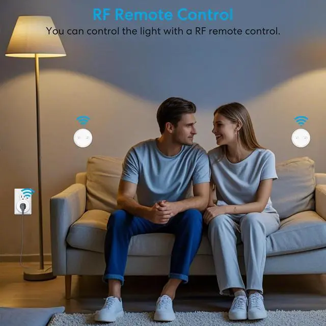 Alt view image 3 of 7 - LoraTap Mini Remote Control Outlet Plug Adapter with 2 Remotes, 656ft Range Wireless Light Switch for Household Appliances, No Hub Required, 10A/1100W, White, 2 Years Warranty (2 Remotes + 1 Outlet)