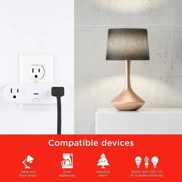 Alt view image 4 of 6 - UltraPro Smart Plug WiFi Outlet, Smart Home, Smart Switch, Dual Smart Outlet, Works with Alexa, Echo & Google Home, No Hub Required, App Controlled, ETL Certified, Alexa Plug, 2 Pack, 51403