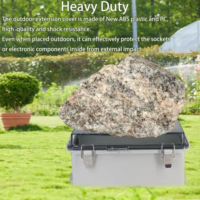Alt view image 3 of 7 - Electrical Box Outdoor Waterproof Box IP55 Junction Box Extension Cord Cover Outlet Covers,Connection Box Protect Power Strip, Timer Outlet, Clear 8.9 x 4.9 x 4.3 Inch