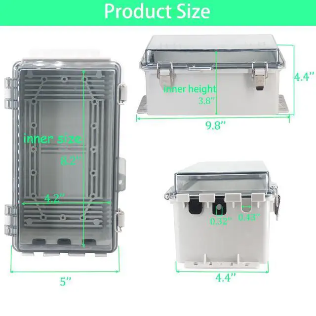 Alt view image 4 of 7 - Electrical Box Outdoor Waterproof Box IP55 Junction Box Extension Cord Cover Outlet Covers,Connection Box Protect Power Strip, Timer Outlet, Clear 8.9 x 4.9 x 4.3 Inch