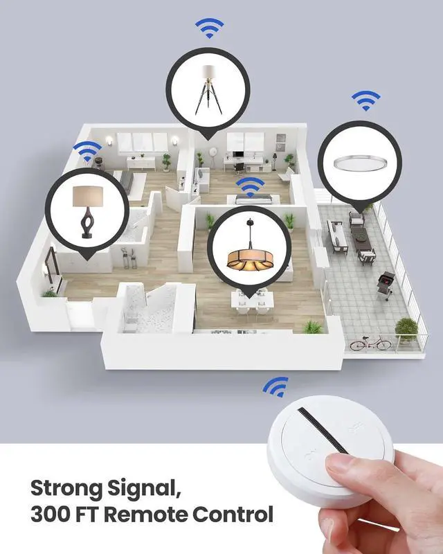 Alt view image 2 of 6 - Mini Remote Control Outlet Switch, Portable, Magnetic Suction & Removable Wireless Plug Switch, No Wiring No WiFi, 300 ft, 15A/1500W, Programmable, for Household Appliances