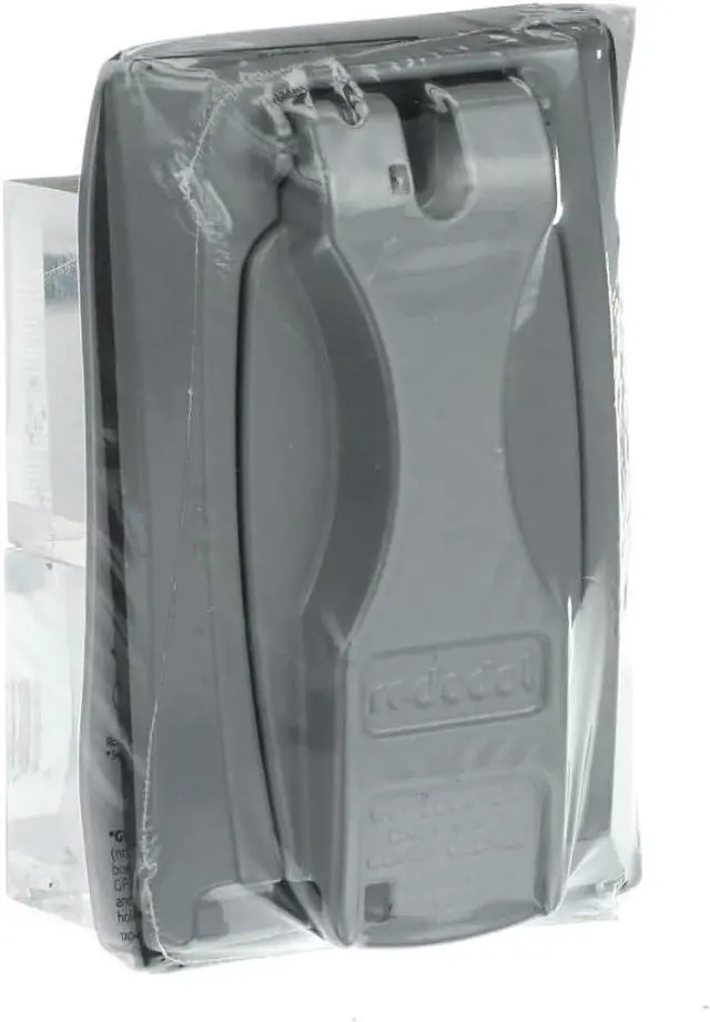Alt view image 3 of 3 - Thomas & Betts DCCU Red Dot Universal Flip-Lid Weatherproof Receptacle Cover, 1 Gang, Silver