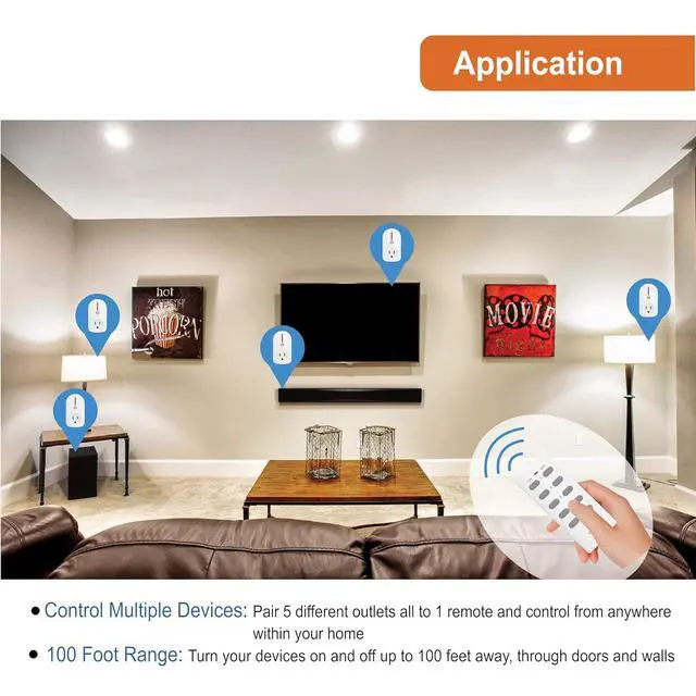 Alt view image 6 of 6 - JTD ® 5 Pack Remote Control Outlet Switch 3rd Generation Energy Saving Auto-programmable Wireless Electrical Plug Switch for Household Appliances Lighting & Electrical Equipment (2 Remotes)