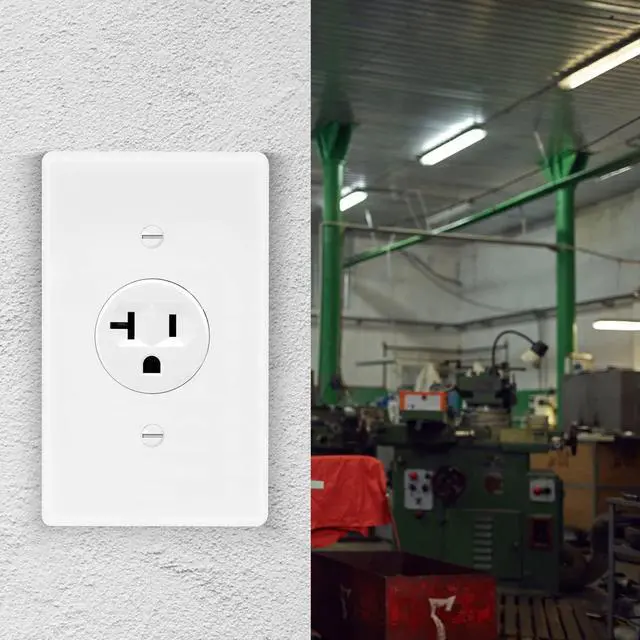 Alt view image 4 of 6 - Single 20Amp 250V Wall Outlet Straight Blade Receptacle, 2 Pole 3 Wire, NEMA 6-20R/6-15R, White, 5 Pack