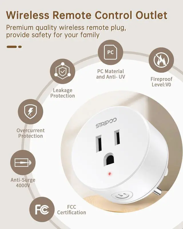 Alt view image 3 of 7 - Garbage Disposal Wireless Switch, Garbage Disposal Button, 15A/1500W Plug-in Power, 300ft RF Range, Overload Protection Remote Control Outlet for Home Appliances