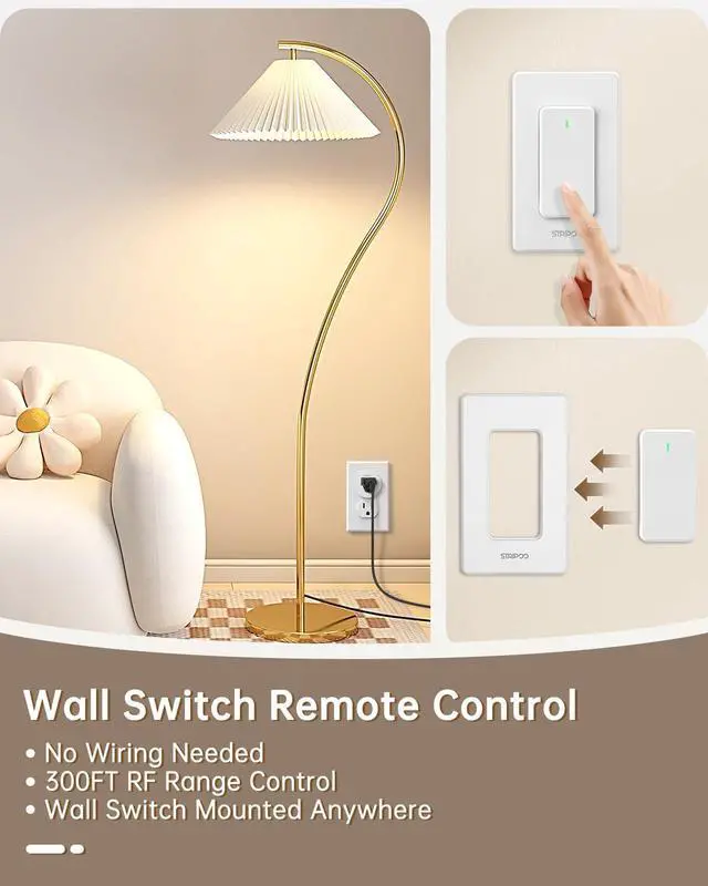 Alt view image 4 of 7 - Garbage Disposal Wireless Switch, Garbage Disposal Button, 15A/1500W Plug-in Power, 300ft RF Range, Overload Protection Remote Control Outlet for Home Appliances