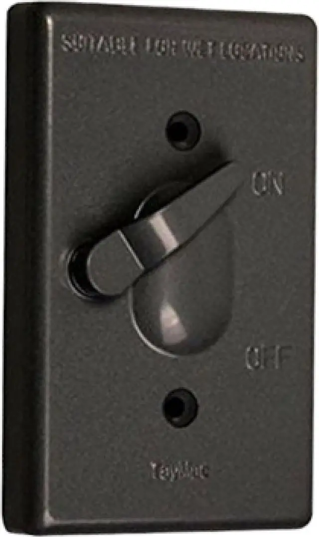 Main image of TayMac TC100Z Weatherproof Toggle Cover, 1-Gang, Vertical Device Mount, Bronze