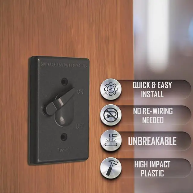 Alt view image 4 of 7 - TayMac TC100Z Weatherproof Toggle Cover, 1-Gang, Vertical Device Mount, Bronze