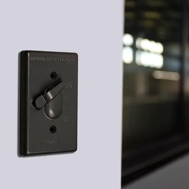Alt view image 2 of 7 - TayMac TC100Z Weatherproof Toggle Cover, 1-Gang, Vertical Device Mount, Bronze