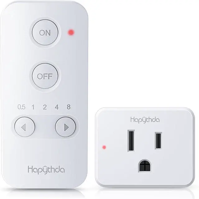 Main image of Remote Control Outlet Plug, Timer Outlet with Remote, 500ft Range Wireless Remote Light Switch, 15A/1500W Timer Plug, Remote Plug in on Off Switch, 4000V Anti-Surge, Light Control for Bedroom