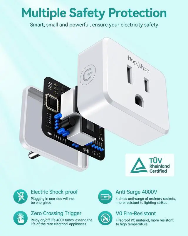 Alt view image 4 of 7 - Remote Control Outlet Plug, Timer Outlet with Remote, 500ft Range Wireless Remote Light Switch, 15A/1500W Timer Plug, Remote Plug in on Off Switch, 4000V Anti-Surge, Light Control for Bedroom