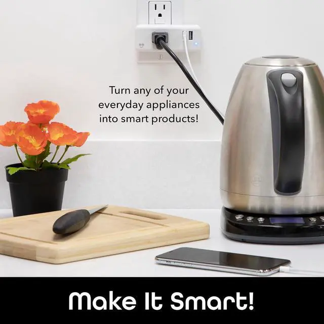 Alt view image 6 of 7 - Geeni Switch + Charge Multi Port Smart Wi-Fi Plug with 2 USB Ports, Energy Saving Outlet with Power Monitoring and App Control, Compatible with Alexa and Google Home (GN-WW131-199)