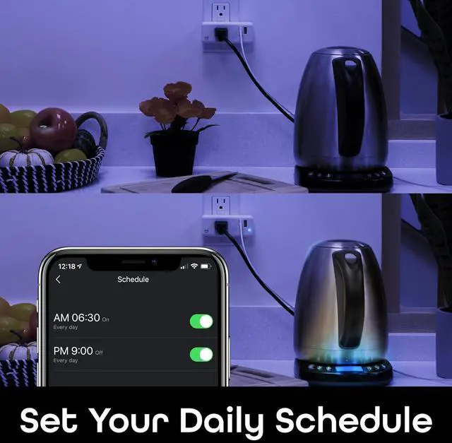 Alt view image 7 of 7 - Geeni Switch + Charge Multi Port Smart Wi-Fi Plug with 2 USB Ports, Energy Saving Outlet with Power Monitoring and App Control, Compatible with Alexa and Google Home (GN-WW131-199)