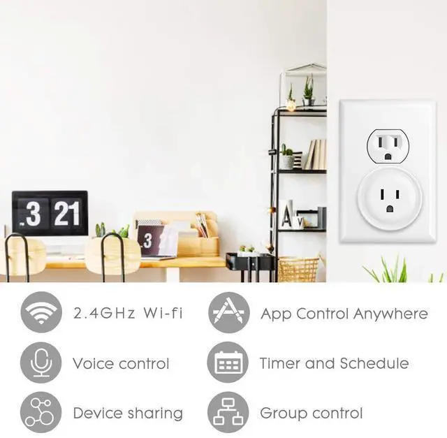 Alt view image 2 of 7 - Avatar Controls Smart Plugs Wi-Fi Outlet 4 Pack - Smart Plugs That Work with Alexa/Google Home/Smart Life, Timer ON/Off Plug, Schedule Built-in App, Mini Wireless Socket, No Hub Required