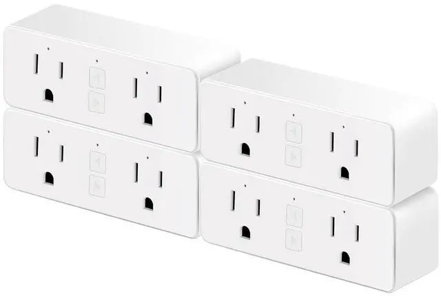 Main image of 15A Dual Smart Plug, WiFi Outlet Extender, Smart Socket with Schedule&Timer, Bluetooth Outlets Compatible with Alexa and Google Assistant, ETL&FCC Certified, No Hub Required, 2.4G WiFi Only, 4-Pack