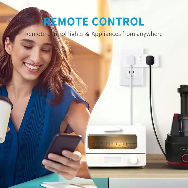 Alt view image 2 of 7 - 15A Dual Smart Plug, WiFi Outlet Extender, Smart Socket with Schedule&Timer, Bluetooth Outlets Compatible with Alexa and Google Assistant, ETL&FCC Certified, No Hub Required, 2.4G WiFi Only, 4-Pack