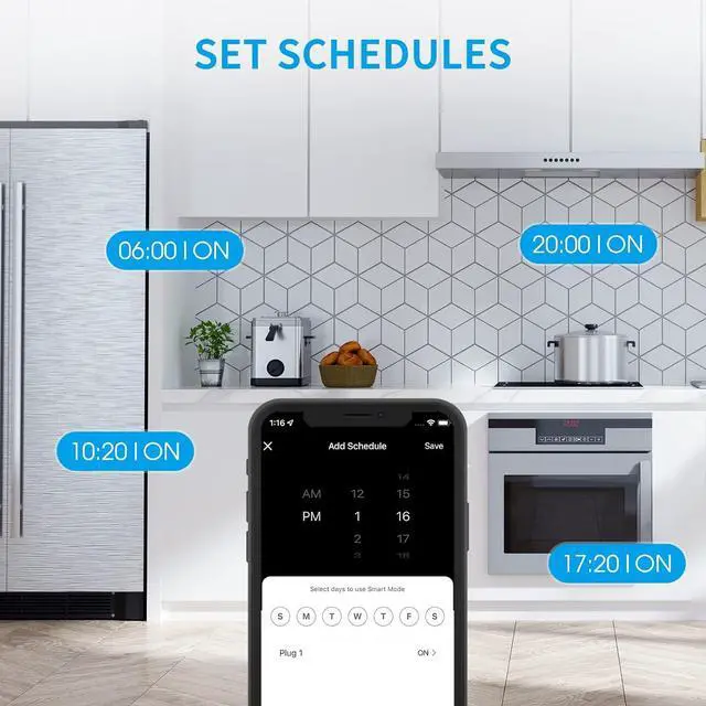 Alt view image 5 of 7 - 15A Dual Smart Plug, WiFi Outlet Extender, Smart Socket with Schedule&Timer, Bluetooth Outlets Compatible with Alexa and Google Assistant, ETL&FCC Certified, No Hub Required, 2.4G WiFi Only, 4-Pack