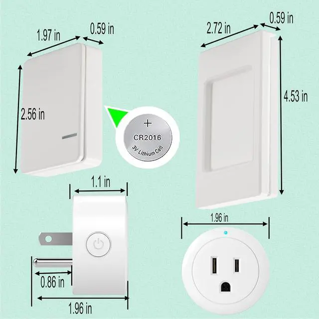 Alt view image 6 of 7 - Remote Control Outlet Plug 1250W/10A for Household Appliances,Remote Outlet Switch for Lights/Fans/Christmas Lights/Small ApplianceUp to 100 ft remote range,No Wiring Needed, No Wi-Fi Required.