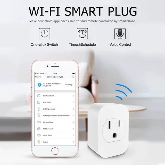 Alt view image 2 of 6 - eco4life Smart Plug, WiFi Mini Plug Outlet, Works with Alexa and Google Home, Voice Control, App Remote Control Anywhere, No Hub Needed, UL Certified,White