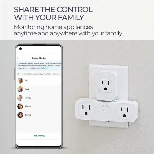 Alt view image 3 of 6 - eco4life Smart Plug, WiFi Mini Plug Outlet, Works with Alexa and Google Home, Voice Control, App Remote Control Anywhere, No Hub Needed, UL Certified,White