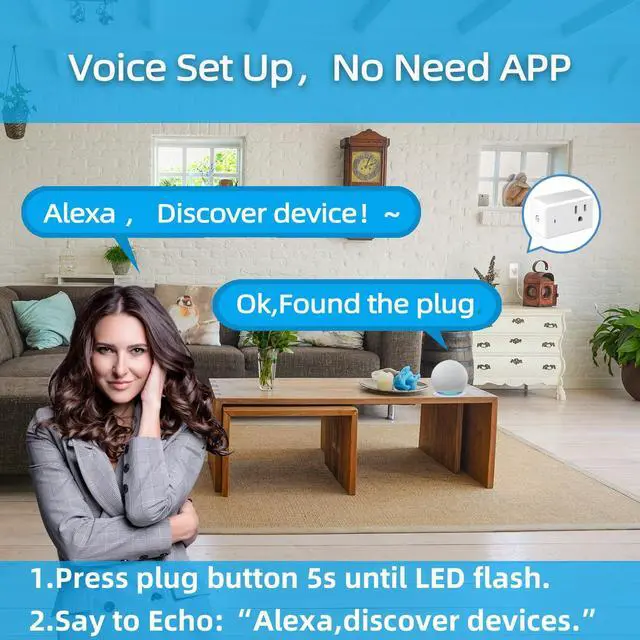 Alt view image 3 of 7 - YNF Mini Smart Plug, Compatible with Alexa, Simple Setup with One Voice Command, Voice Control, Remote Control, Group Control, Timer & Schedule, Bluetooth Mesh, Alexa Echo Required (4 Pack)