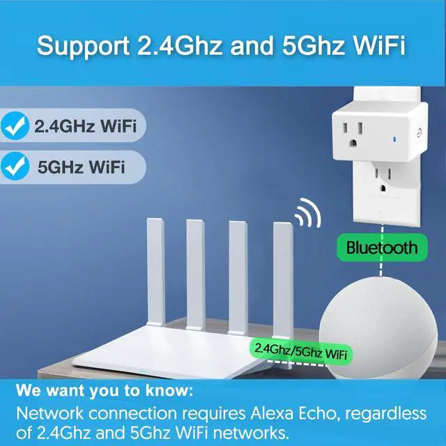 Alt view image 5 of 7 - YNF Mini Smart Plug, Compatible with Alexa, Simple Setup with One Voice Command, Voice Control, Remote Control, Group Control, Timer & Schedule, Bluetooth Mesh, Alexa Echo Required (4 Pack)