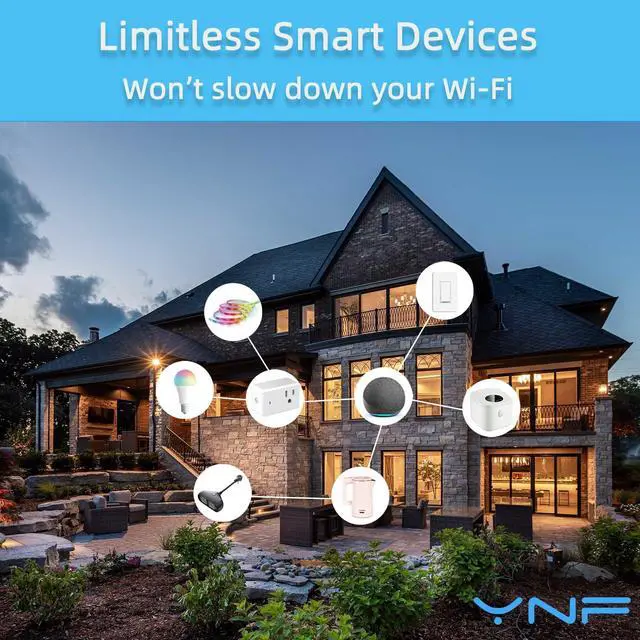 Alt view image 6 of 7 - YNF Mini Smart Plug, Compatible with Alexa, Simple Setup with One Voice Command, Voice Control, Remote Control, Group Control, Timer & Schedule, Bluetooth Mesh, Alexa Echo Required (4 Pack)