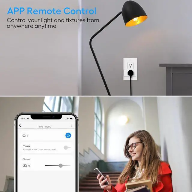 Alt view image 6 of 7 - Z-Wave Dimmer Plug 800 Series Zwave Smart PlugDimmable Outlet Built-in Repeater Range ExtenderZ-Wave Hub Required, Compatible with Smartthings, Alexa and More,FCC and ETL, 200W