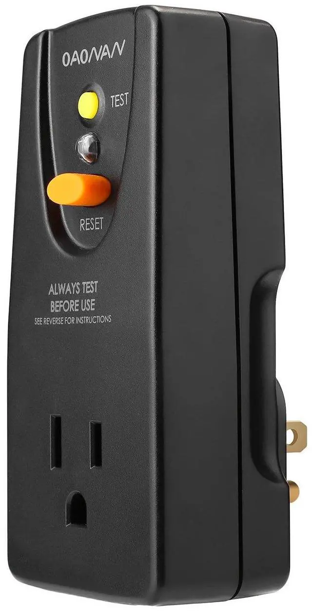Main image of GFCI Adapter 15 Amp 3 Prongs Grounded, 5 Years Warranty, GFCI Plug Portable Plug-in Ground Fault Circuit Interrupter to Protect Electric Safety for Pressure Washer, Hot Tub, Air Conditioner