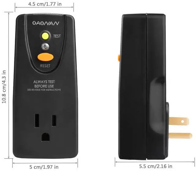 Alt view image 4 of 7 - GFCI Adapter 15 Amp 3 Prongs Grounded, 5 Years Warranty, GFCI Plug Portable Plug-in Ground Fault Circuit Interrupter to Protect Electric Safety for Pressure Washer, Hot Tub, Air Conditioner