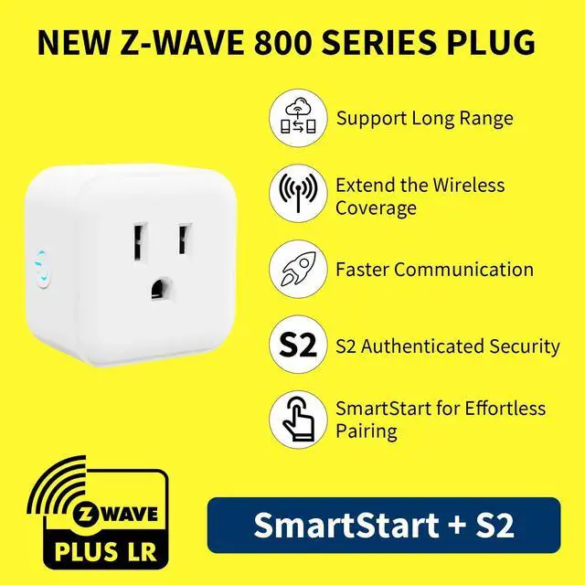Alt view image 2 of 7 - Minoston Z-Wave Plug Outlet 800 Series, Zwave Mini Smart Plug in Socket, 15A, Z-Wave Hub Required, Built-in Repeater and Range Extender, Compatible with SmartThings, Wink, FCC and ETL Listed (MP21Z)