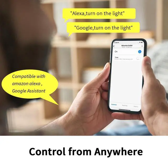 Alt view image 4 of 7 - Minoston Z-Wave Plug Outlet 800 Series, Zwave Mini Smart Plug in Socket, 15A, Z-Wave Hub Required, Built-in Repeater and Range Extender, Compatible with SmartThings, Wink, FCC and ETL Listed (MP21Z)