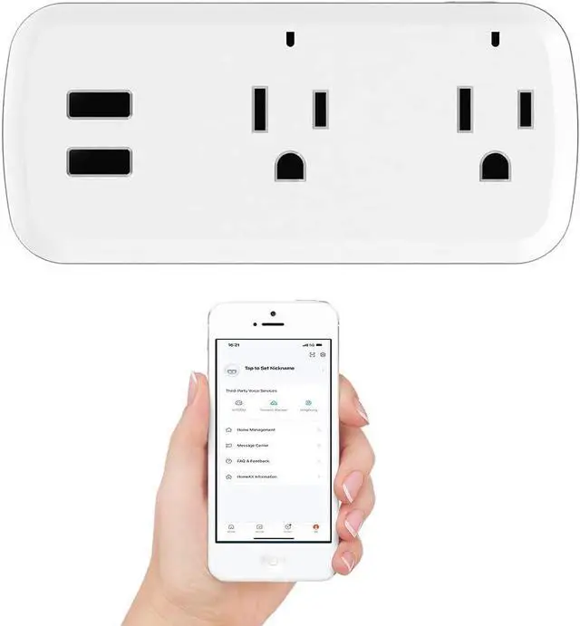 Alt view image 7 of 7 - Smart Life Surge Protector Dual Mode (Support WIFI) 4 Outlet WiFi Smart Plug, WiFi, Powerful 16A 3500 Watt Output, Compatible with Alexa, Google Home, Voice Control, Smart Life and Manual App