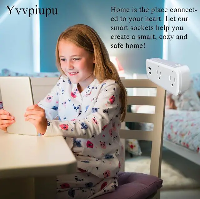 Alt view image 2 of 7 - Smart Life Surge Protector Dual Mode (Support WIFI) 4 Outlet WiFi Smart Plug, WiFi, Powerful 16A 3500 Watt Output, Compatible with Alexa, Google Home, Voice Control, Smart Life and Manual App