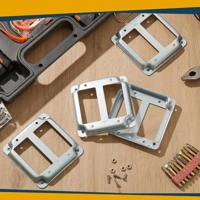 Alt view image 4 of 7 - 16 Pcs 8 Set 4 × 4" Electrical Junction Box with Cover Electrical Metal Outlet Box, 21.0 Cu. in. Capacity Receptacle Exposed Work Cover, 1-1/2'' Deep(2 Gfci)
