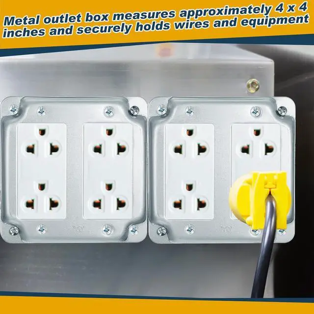 Alt view image 6 of 7 - 16 Pcs 8 Set 4 × 4" Electrical Junction Box with Cover Electrical Metal Outlet Box, 21.0 Cu. in. Capacity Receptacle Exposed Work Cover, 1-1/2'' Deep(2 Gfci)