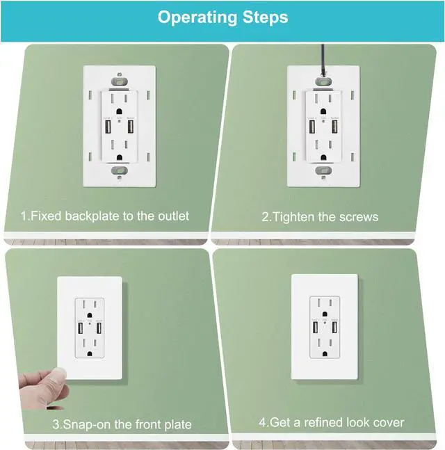 Alt view image 6 of 6 - 20 Pack 1-Gang Screwless Wall Plate, Decora Outlet Cover Plates, 4.57 H x 2.76 L, for Light Switch, Dimmer, GFCI, USB Outlet