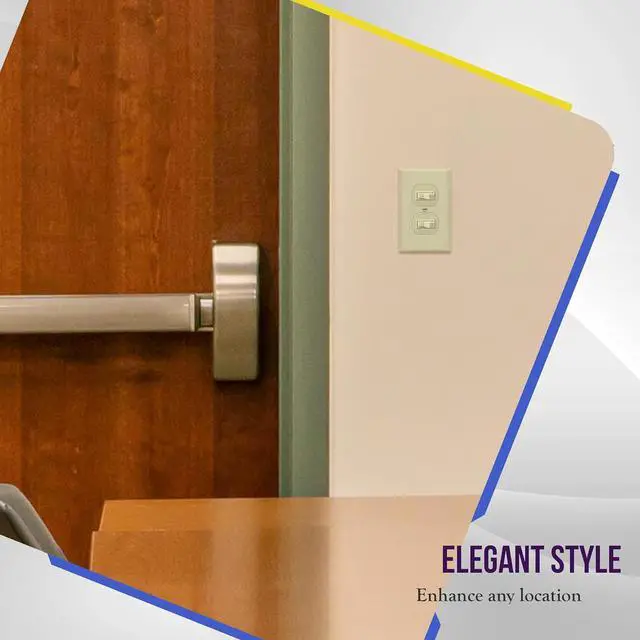 Alt view image 6 of 7 - Duplex Wall Plates Kit by Enerlites 8821-I Home Electrical Outlet Cover, 1-Gang Standard Size, Unbreakable Polycarbonate Material, Ivory- 10 Pack Dual Port Replacement Receptacle Faceplates