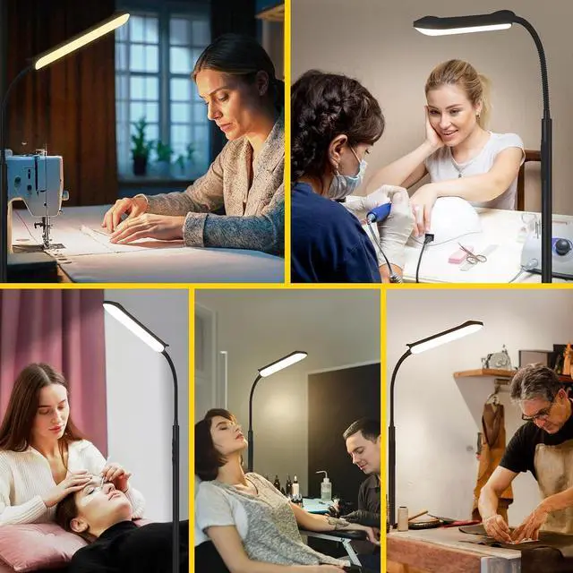Alt view image 5 of 7 - LED Floor Lamp, 18W Super Bright Floor Lamp for Living Room, Adjustable Stepless Colors & Brightness Gooseneck Standing Lamp, Eye Caring Reading Light with Remote& Touch Control for Bedroom Office