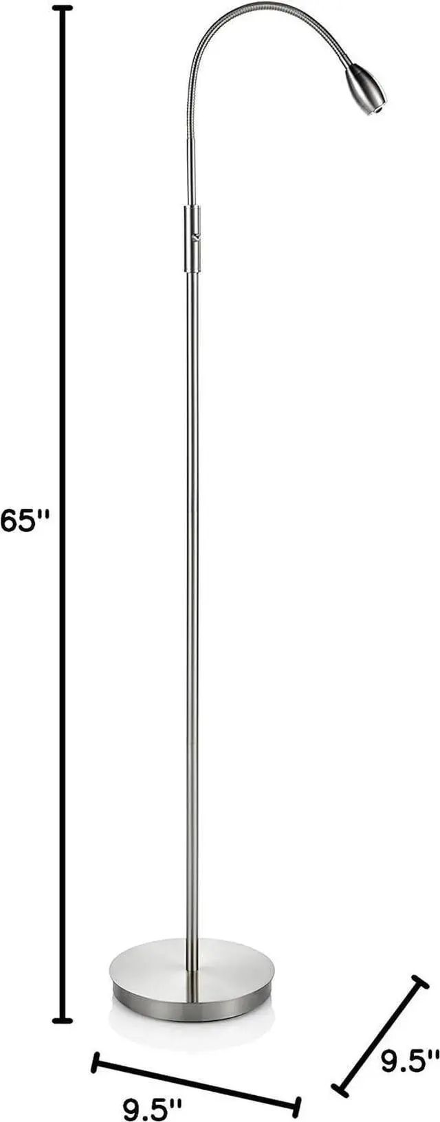 Alt view image 7 of 7 - 402071-15, FOCUS Adjustable Beam LED Floor Lamp,Metal, Nickel